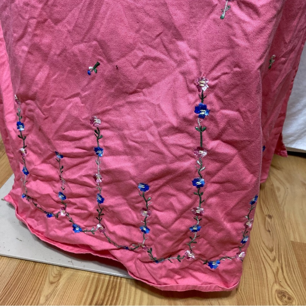 Basic Editions 90s vintage pink embroidered dress medium - Picture 6 of 9